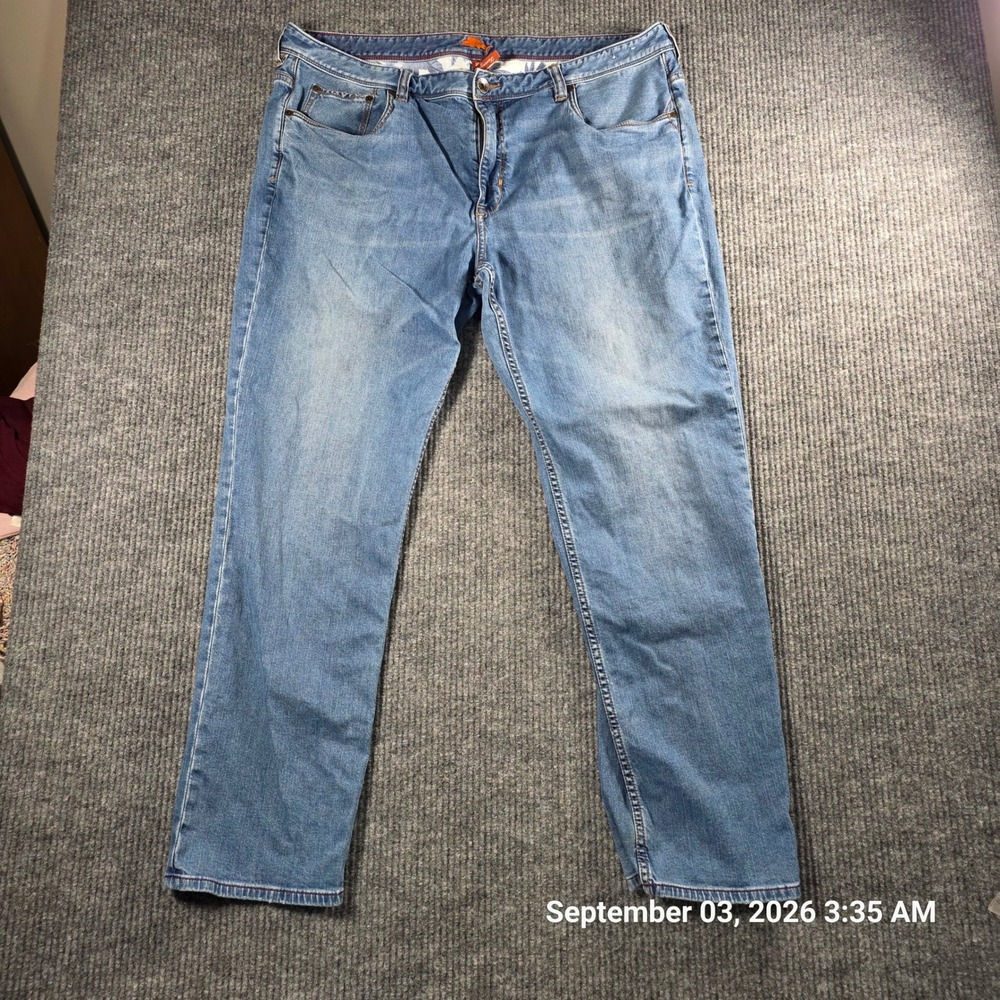 Tommy Bahama Mens Jeans 42x32 Blue Medium Wash Straight Leg Tencel Blend Stretch
